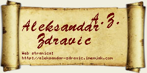 Aleksandar Zdravić vizit kartica